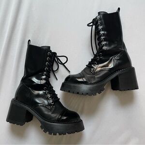 Jeffrey Campbell Black Combat Boots